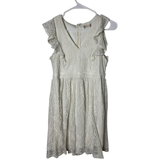 Altar’d State Sleeveless Dress Cream White Lace Lined Women Size Large Zip Back - Picture 1 of 5